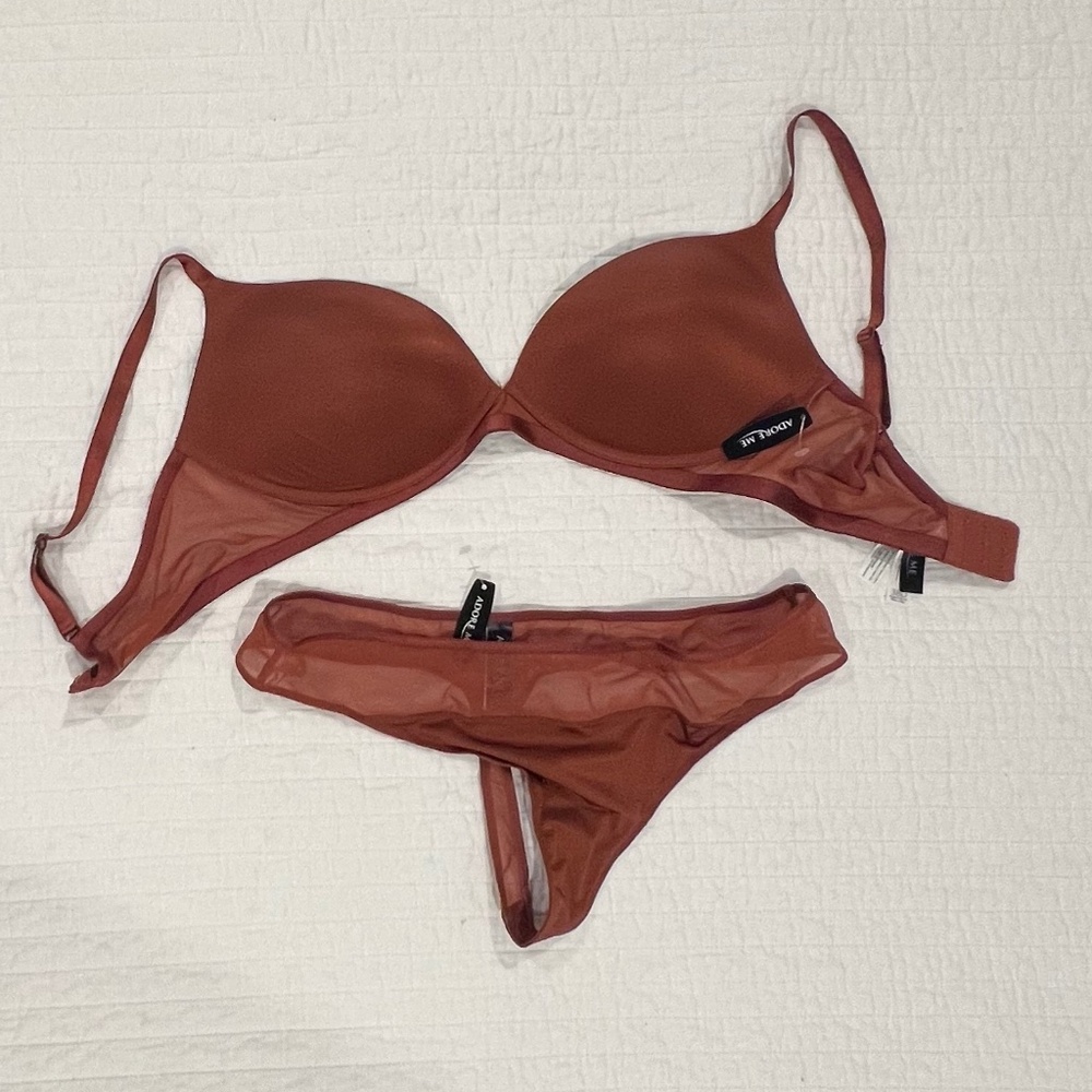 Adore Me Copper Lingerie Set Bra And Thong